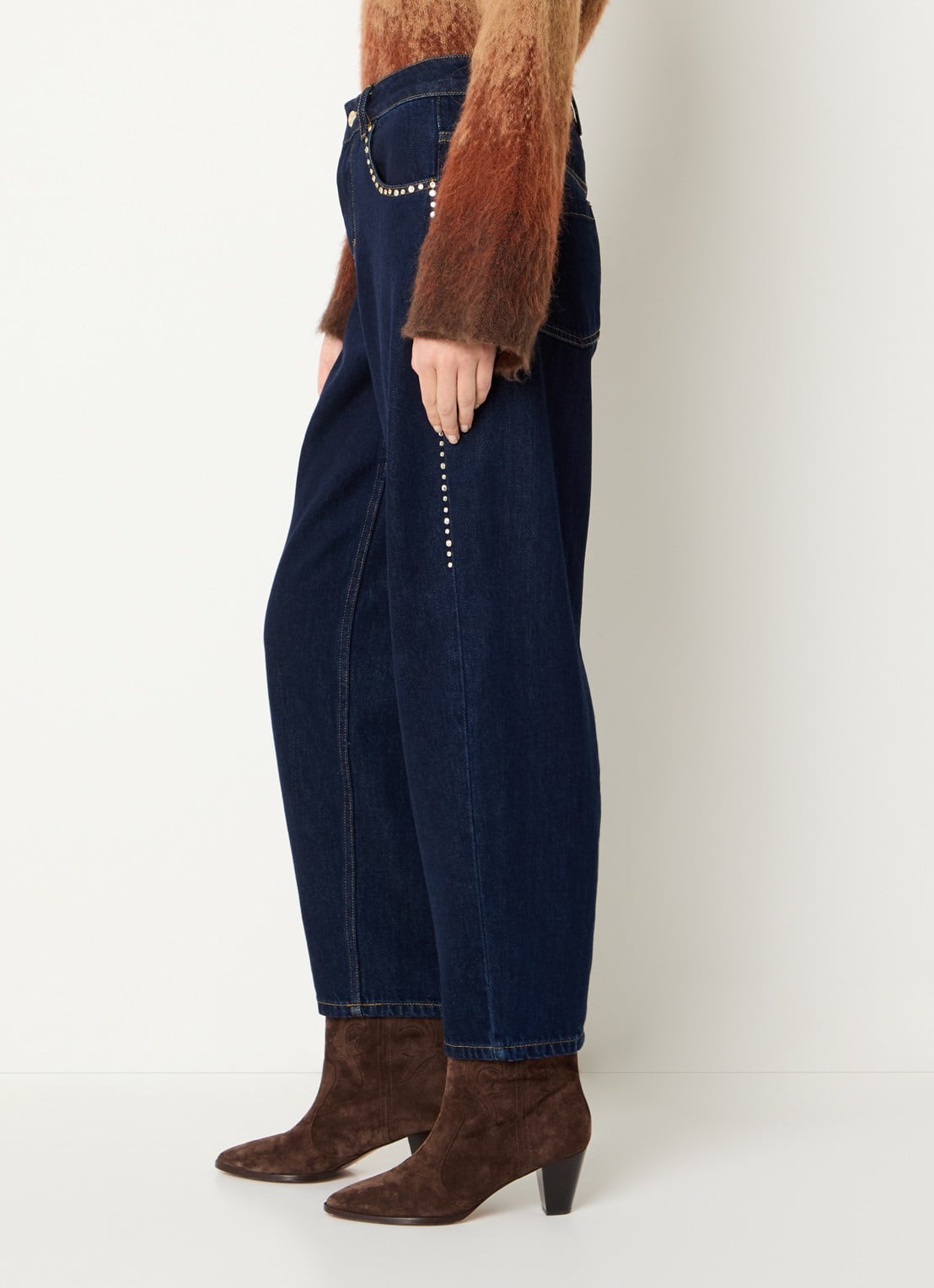Liu Jo High waist balloon fit jeans met donkere wassing - detail 4 indigo