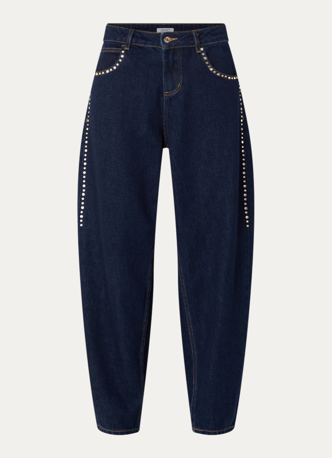 Liu Jo High waist balloon fit jeans met donkere wassing - voorkant indigo