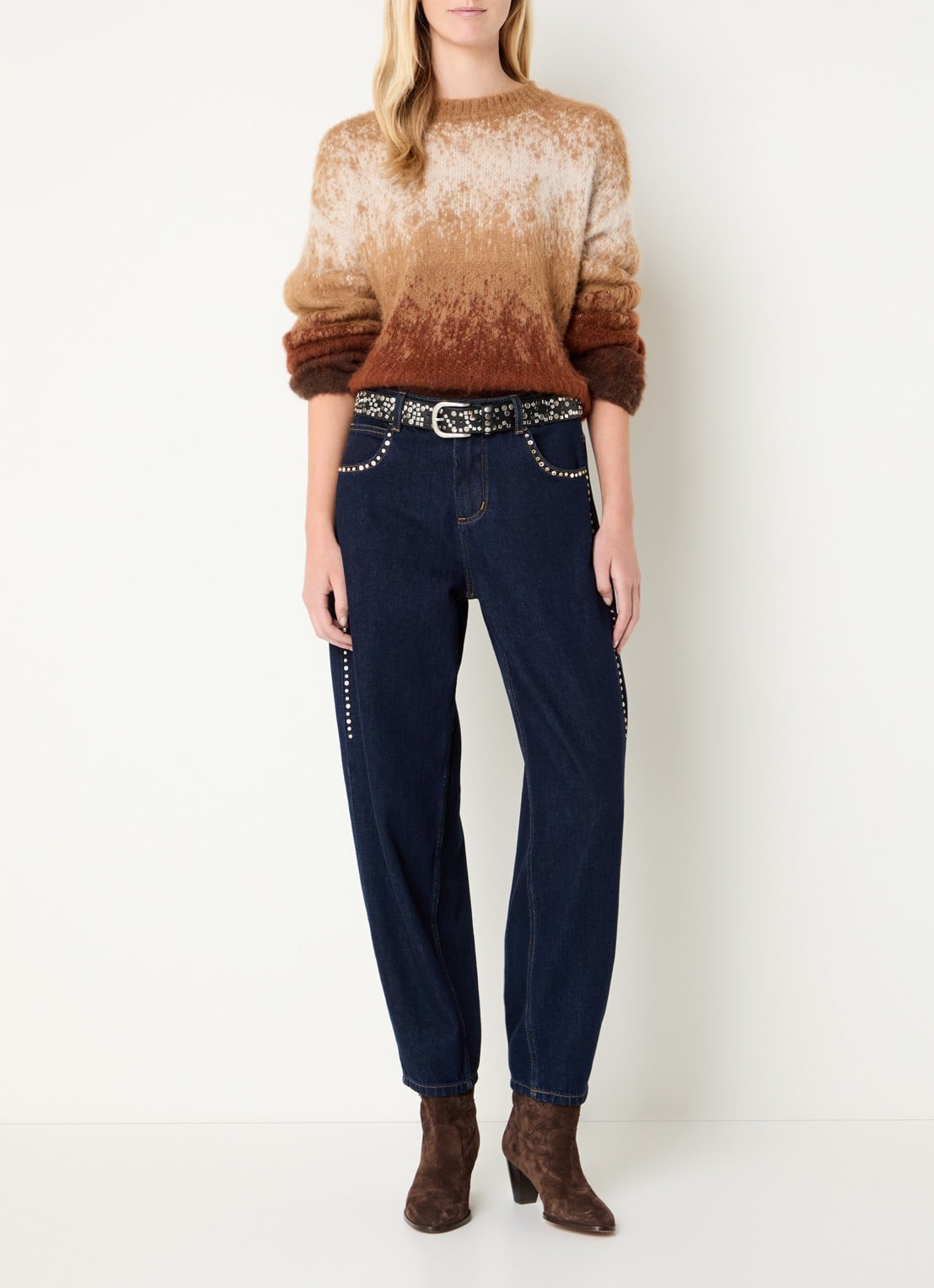 Liu Jo High waist balloon fit jeans met donkere wassing - voorkant 2 indigo