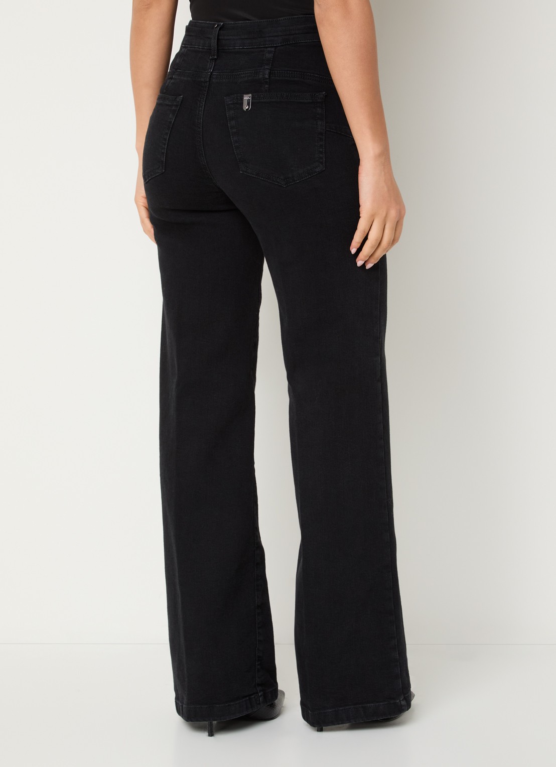 Liu Jo High waist flared fit jeans met gekleurde wassing - achterkant zwart