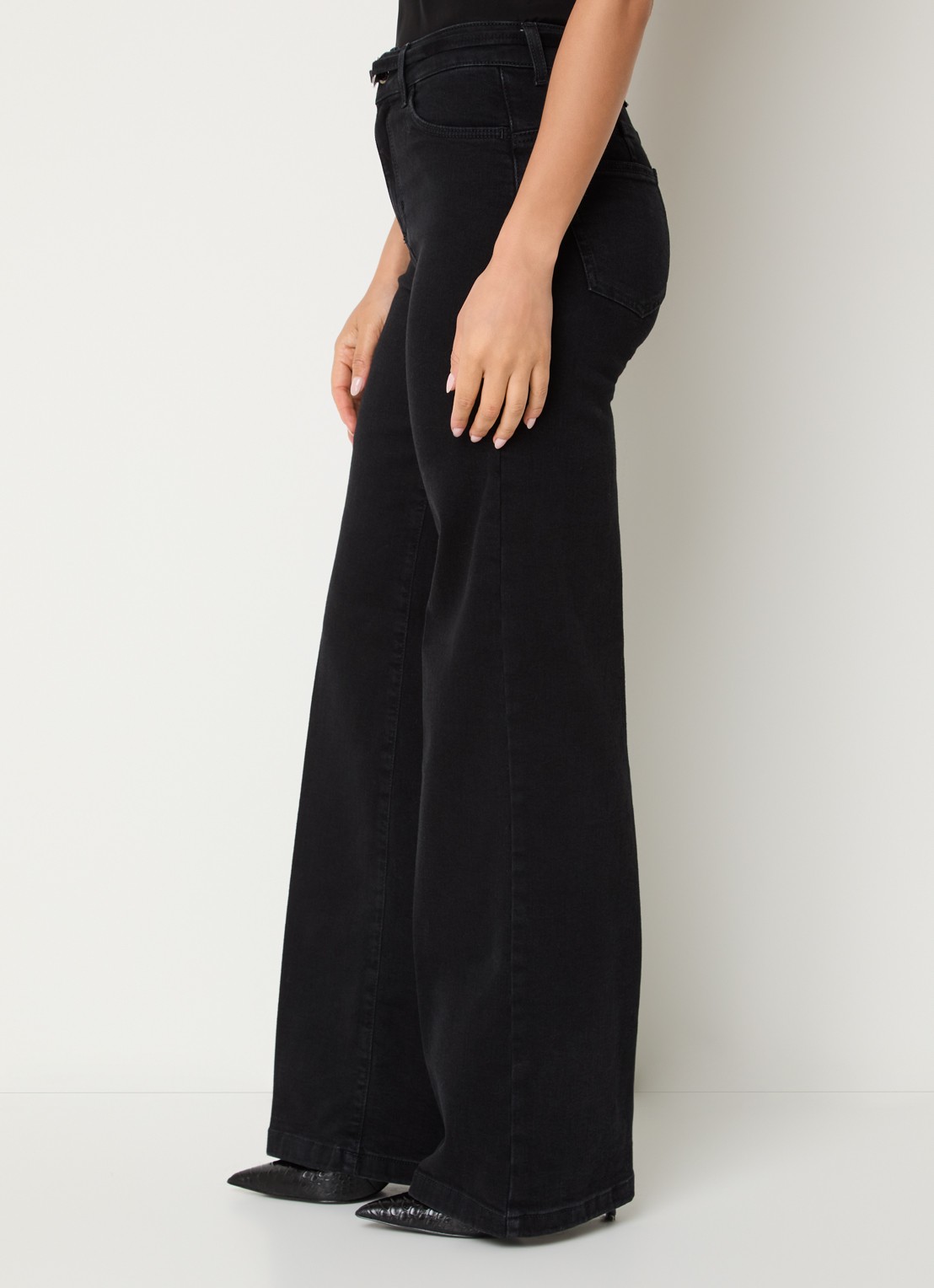 Liu Jo High waist flared fit jeans met gekleurde wassing - detail 3 zwart