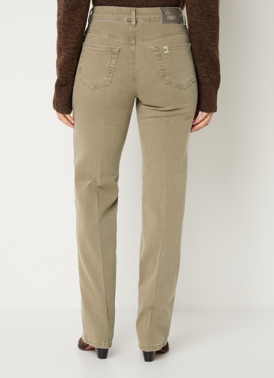 Liu Jo High waist flared fit jeans met gekleurde wassing - achterkant khaki