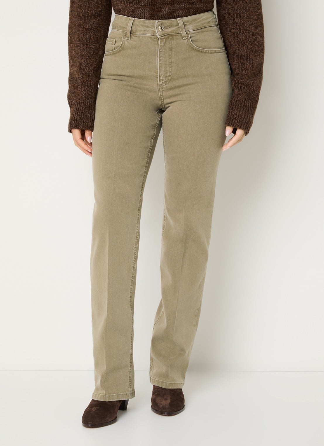 Liu Jo High waist flared fit jeans met gekleurde wassing - detail 2 khaki