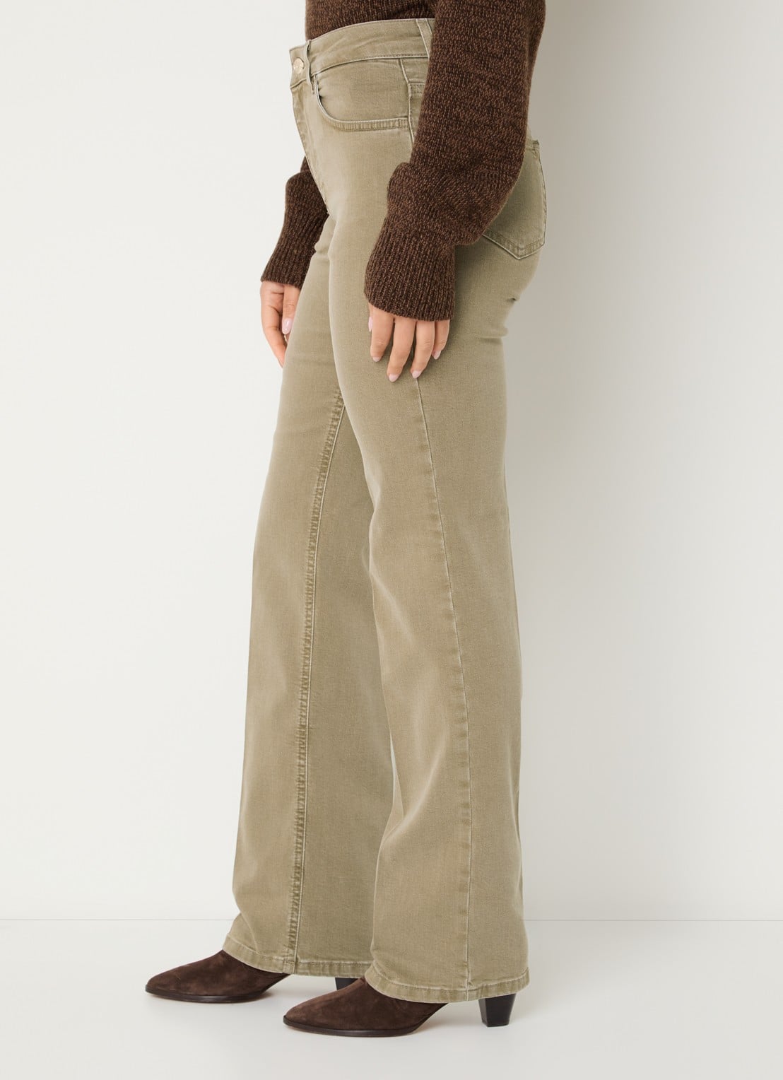 Liu Jo High waist flared fit jeans met gekleurde wassing - detail 3 khaki