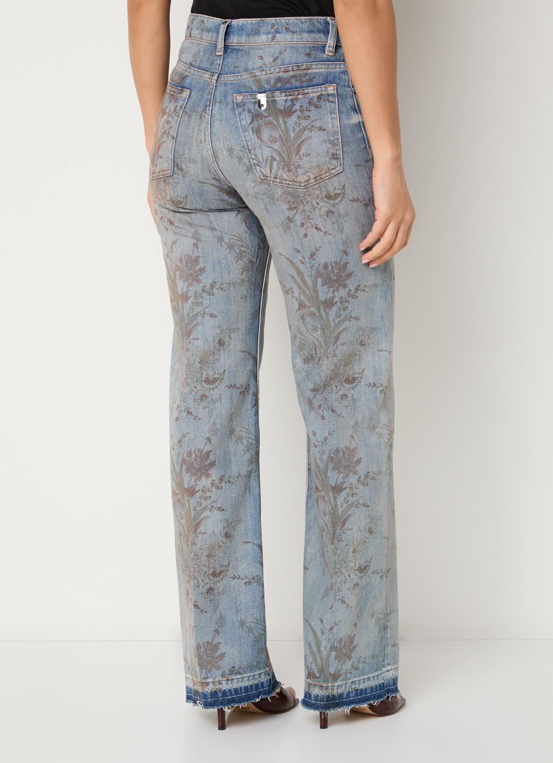 Liu Jo High waist flared fit jeans met gekleurde wassing - achterkant 5 indigo