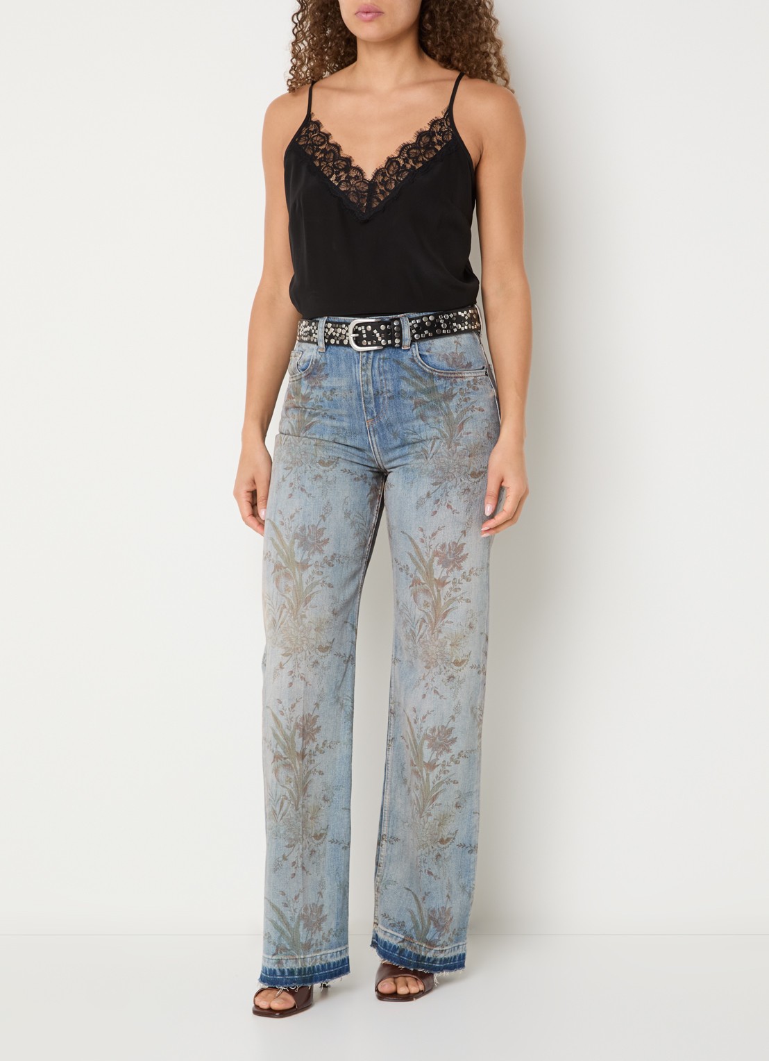 Liu Jo High waist flared fit jeans met gekleurde wassing - voorkant 2 indigo