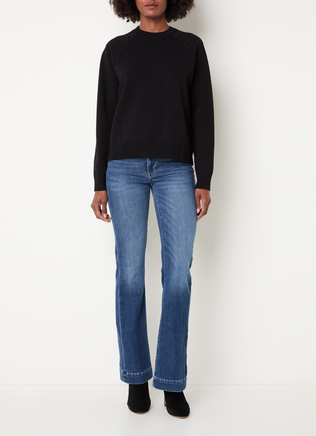Liu Jo High waist flared fit jeans met medium wassing - voorkant 4 indigo