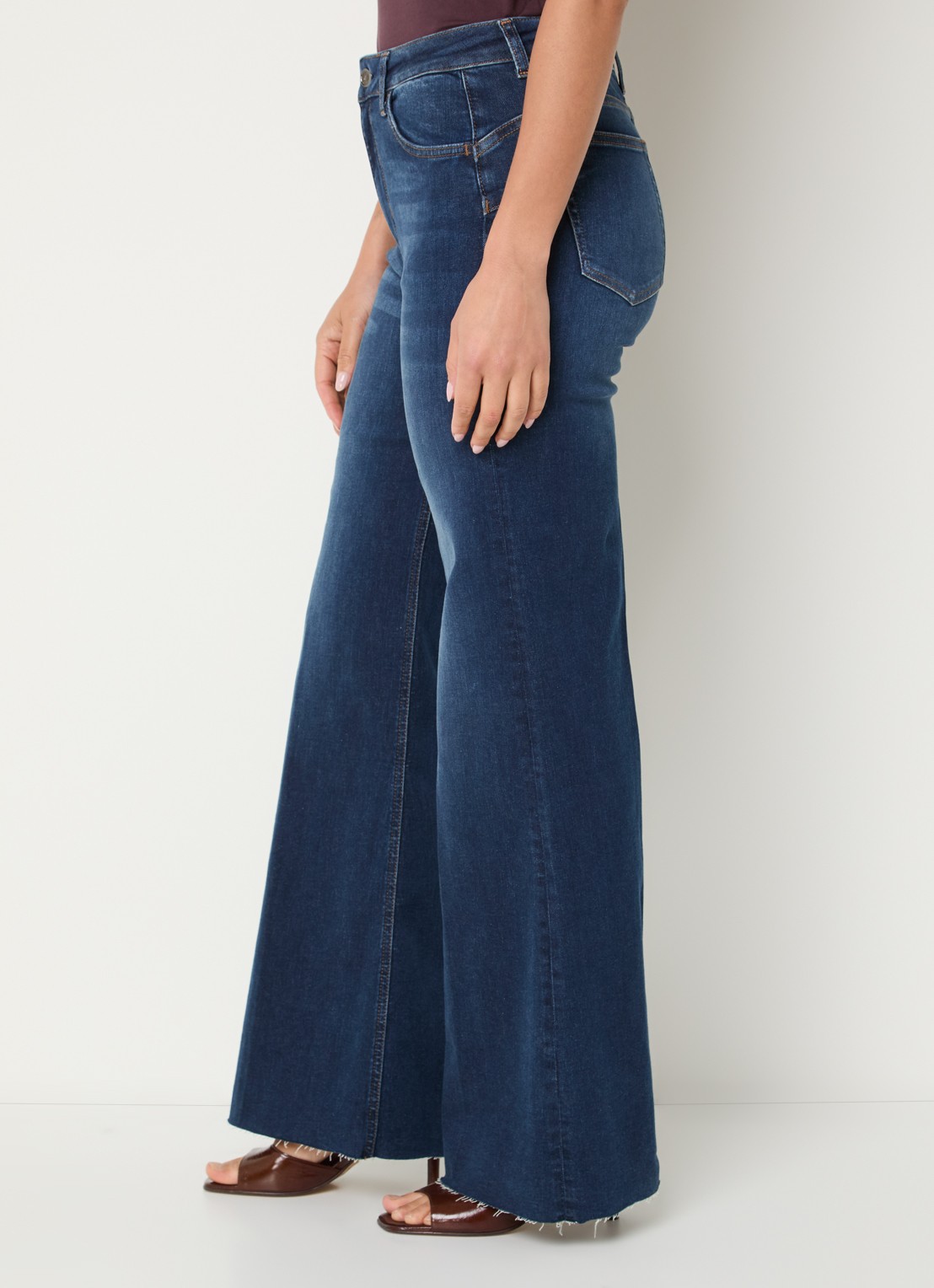 Liu Jo High waist flared fit jeans met medium wassing - detail 3 indigo