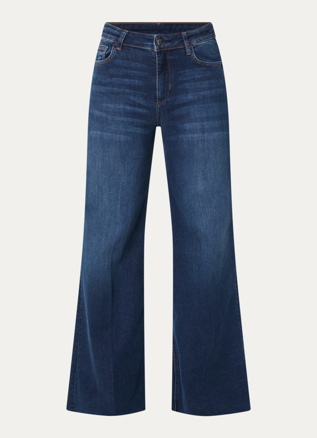 Liu Jo High waist flared fit jeans met medium wassing - voorkant 4 indigo