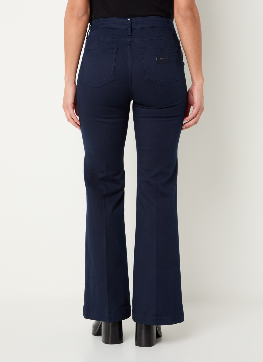 Liu Jo High waist flared fit pantalon met steekzakken - achterkant wit