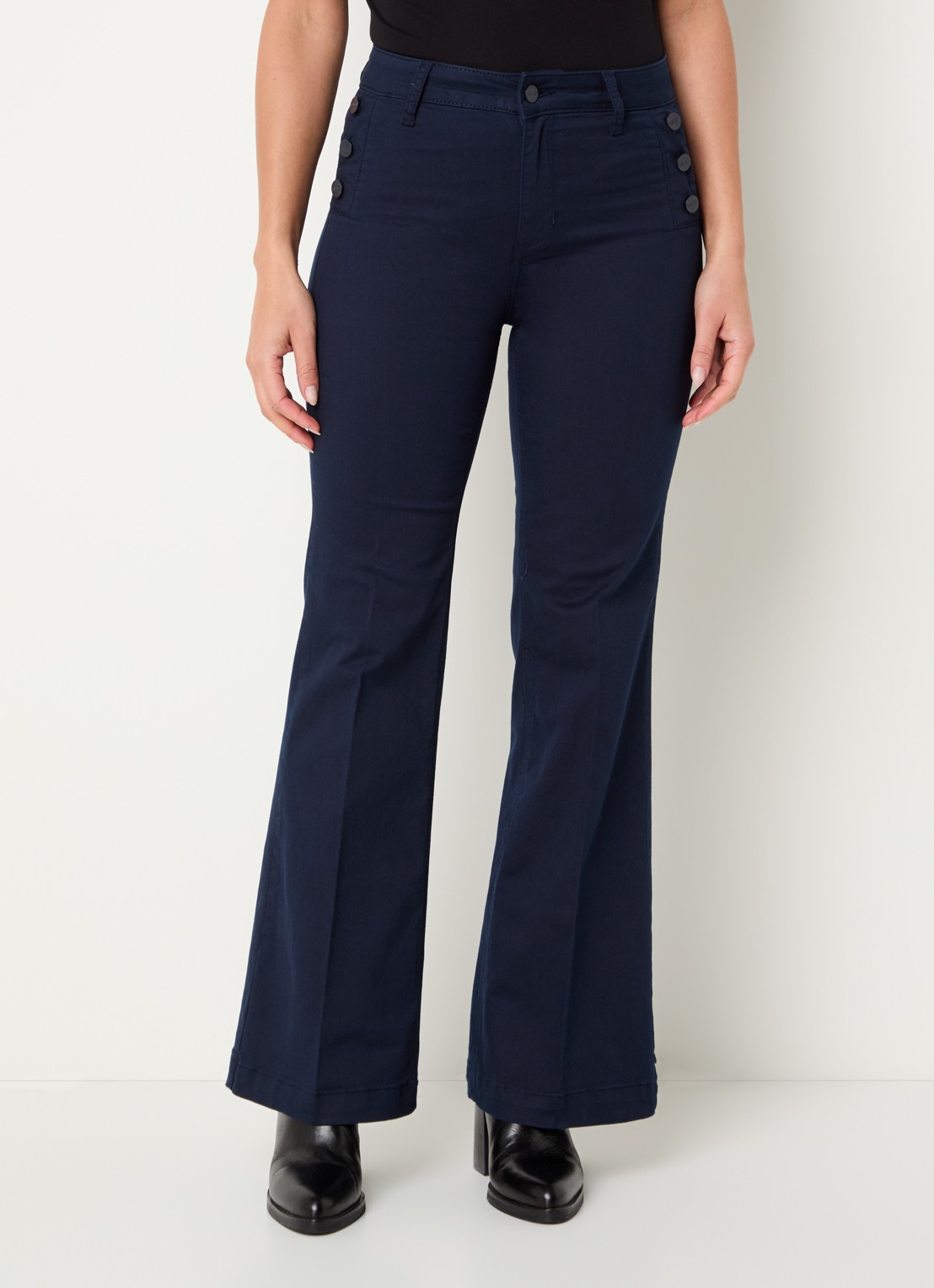 Liu Jo High waist flared fit pantalon met steekzakken - detail 4 wit