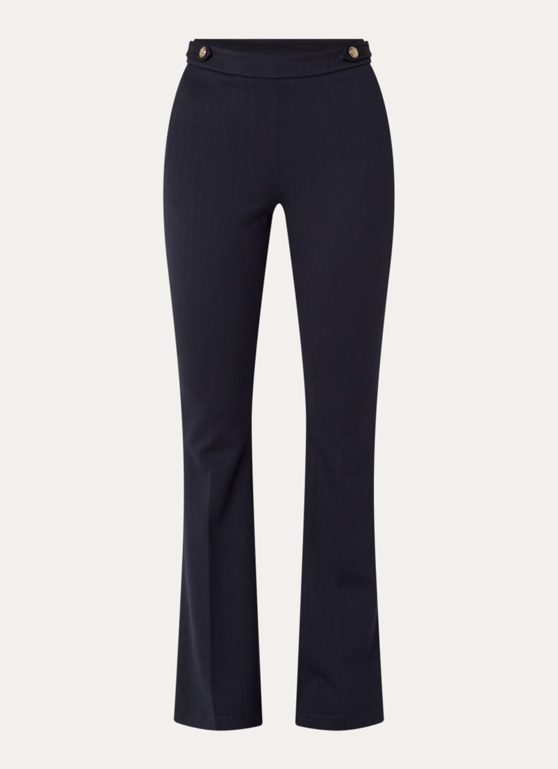 Liu Jo High waist flared fit pantalon met steekzakken - voorkant donkerblauw