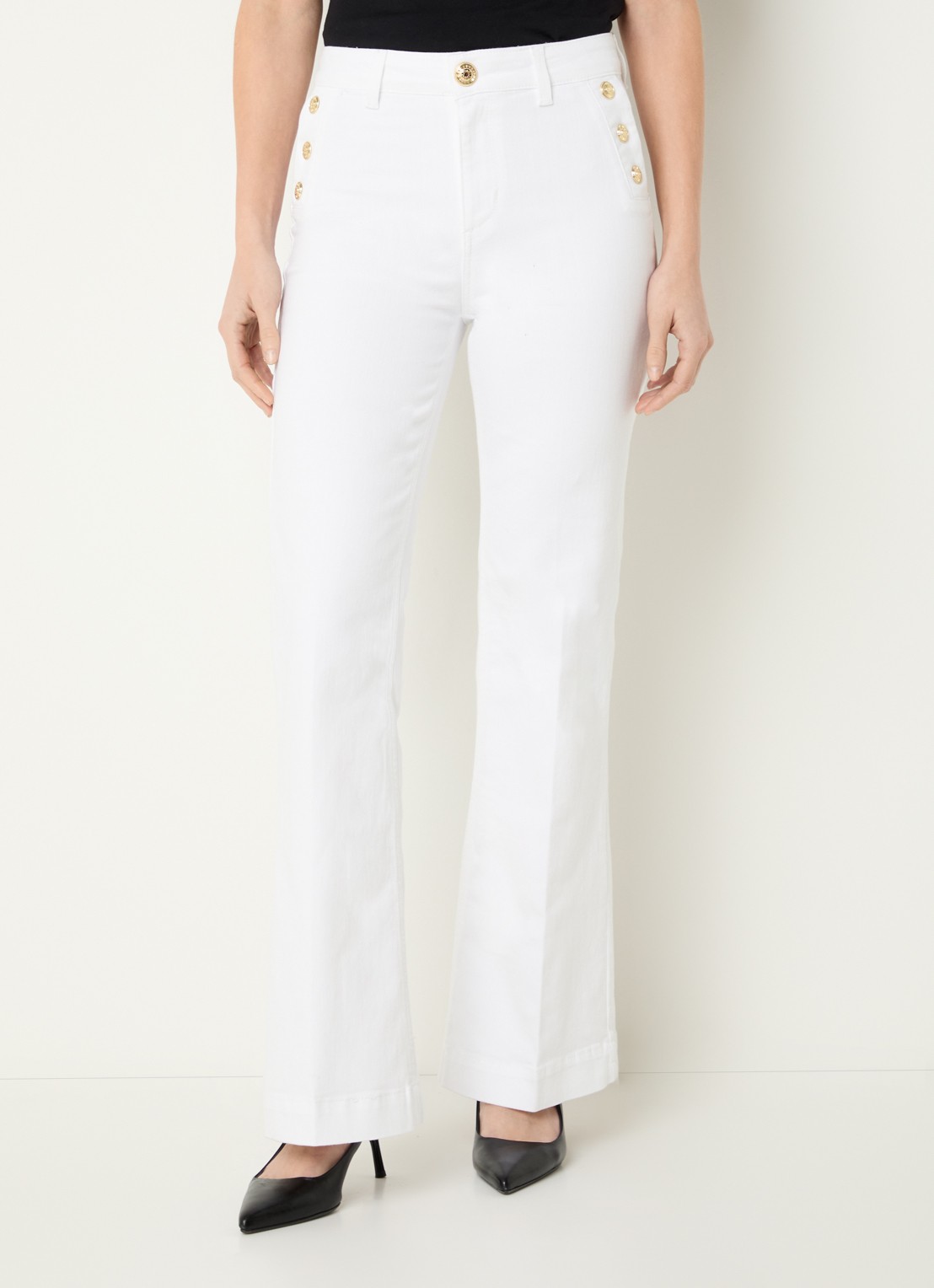 Liu Jo High waist flared jeans met gekleurde wassing - detail 2 wit
