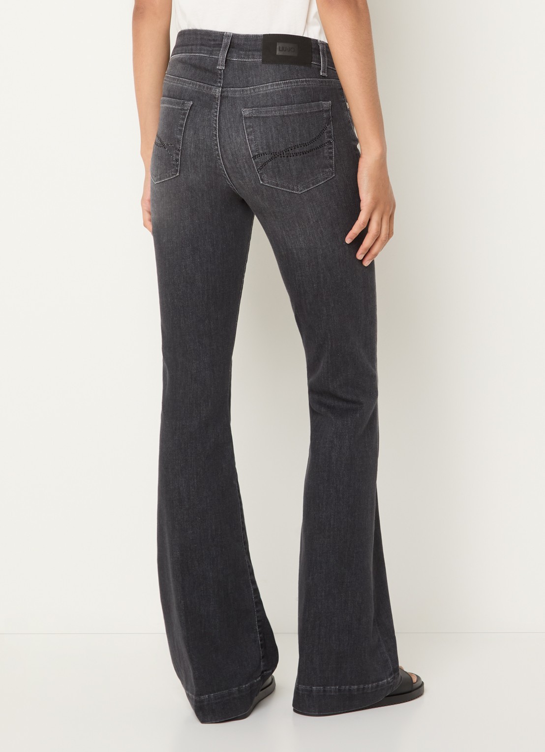 Liu Jo High waist flared jeans met gekleurde wassing - achterkant antraciet