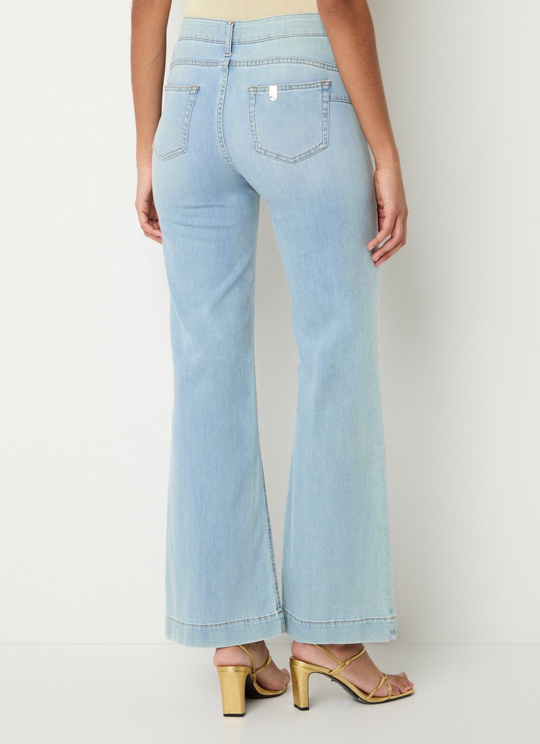 Liu Jo High waist flared jeans met medium wassing - achterkant 3 lichtblauw