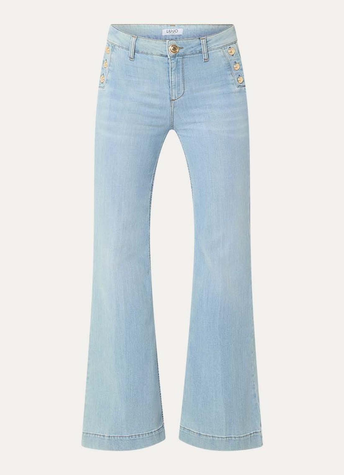 Liu Jo High waist flared jeans met medium wassing - voorkant lichtblauw