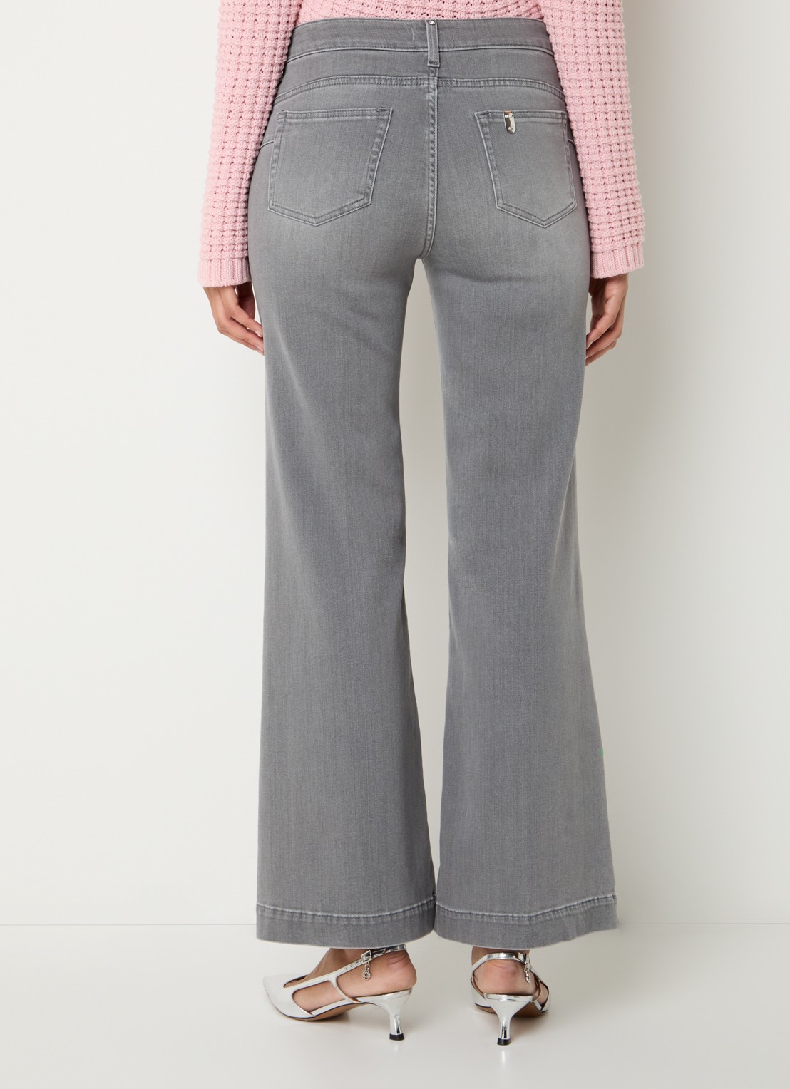 Liu Jo High waist flared jeans met medium wassing - achterkant 2 grijs