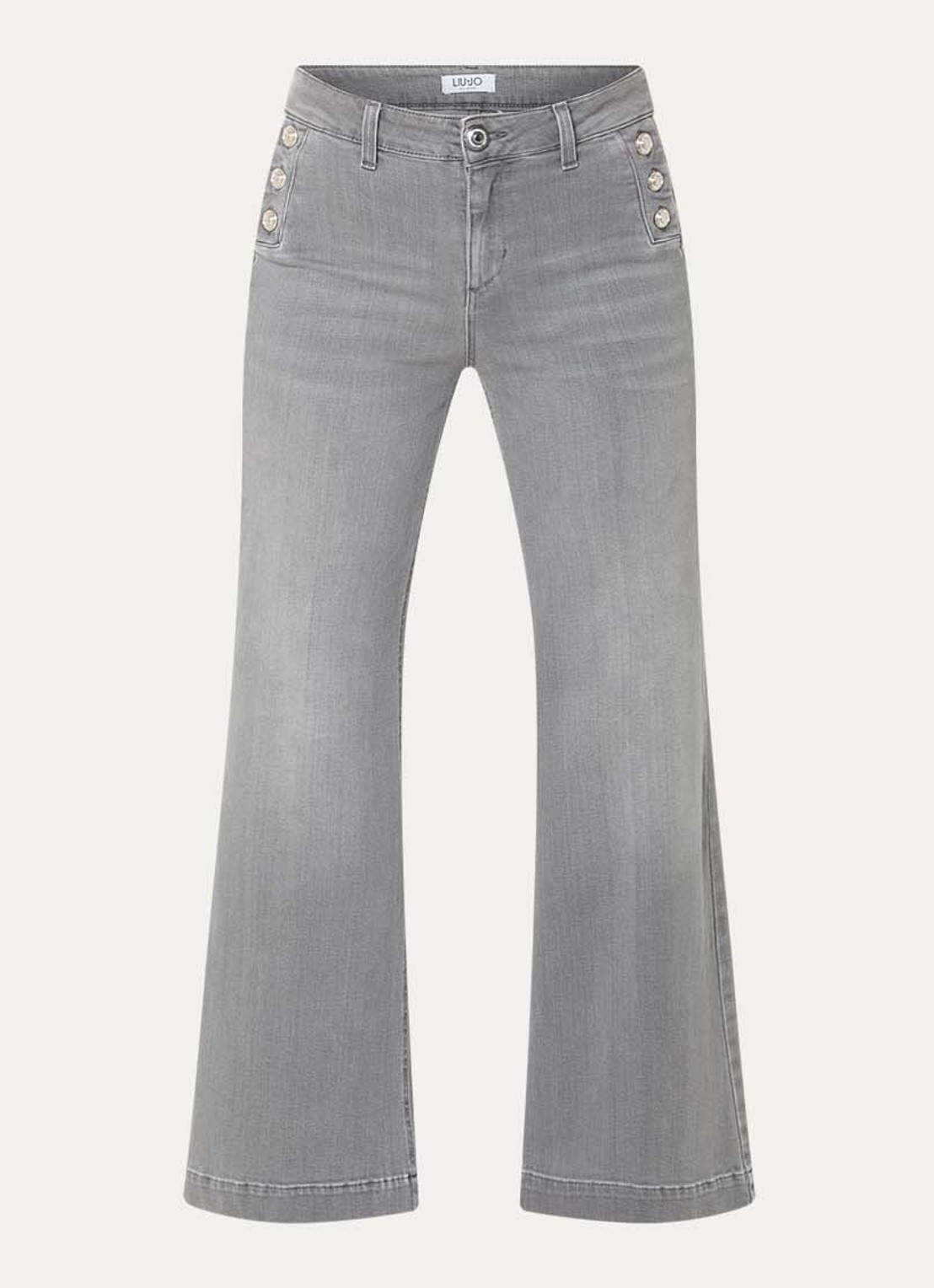 Liu Jo High waist flared jeans met medium wassing - voorkant 3 grijs