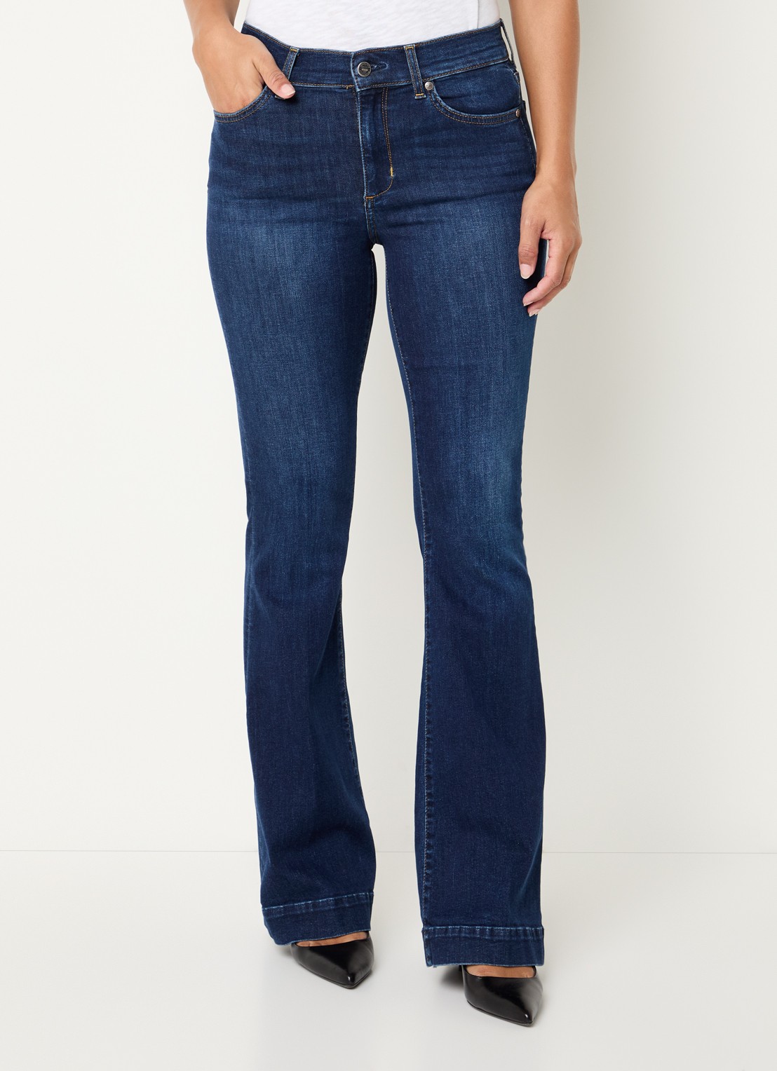 Liu Jo High waist flared jeans met steekzakken - detail 2 blauw