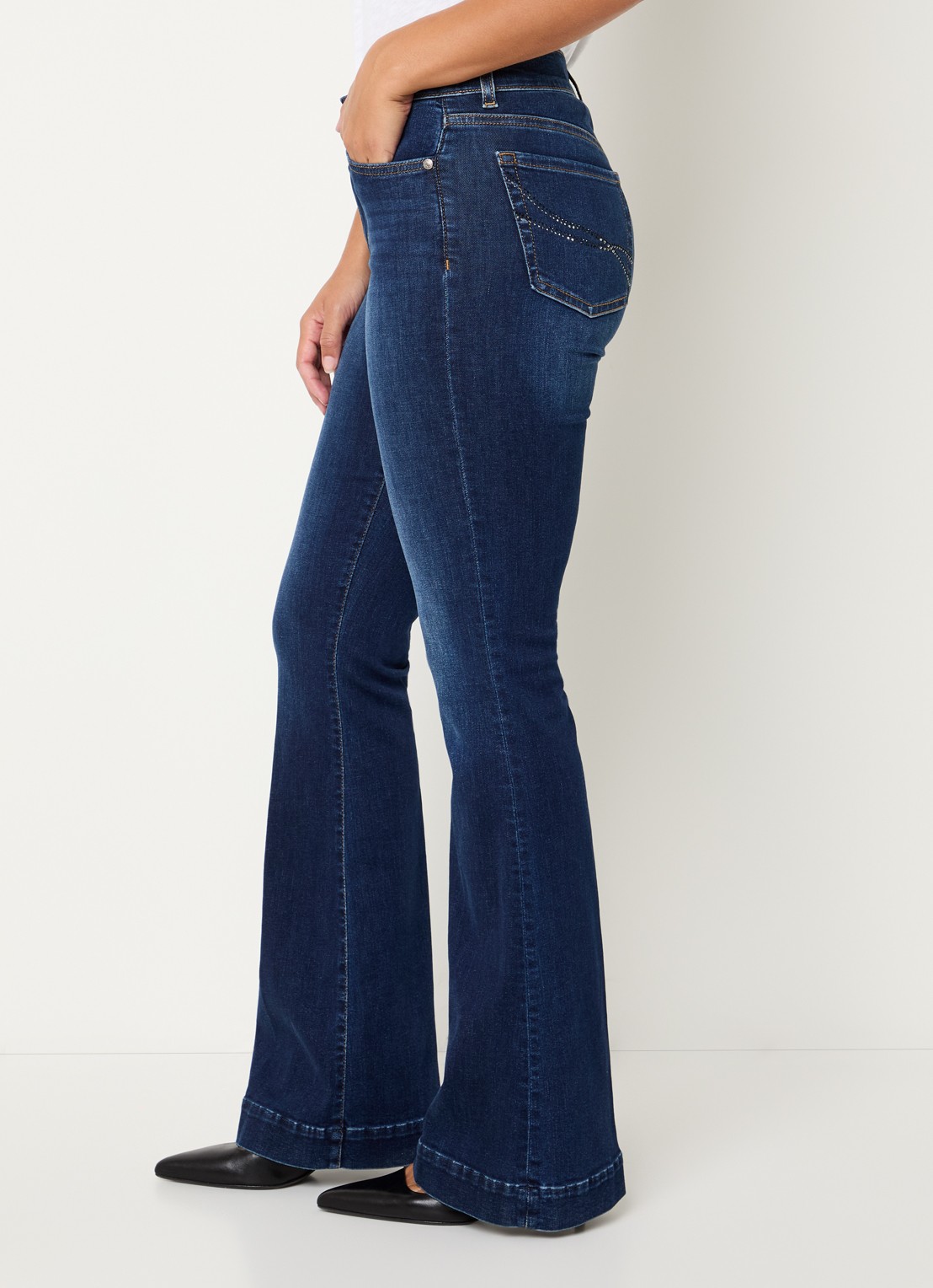 Liu Jo High waist flared jeans met steekzakken - detail 3 blauw