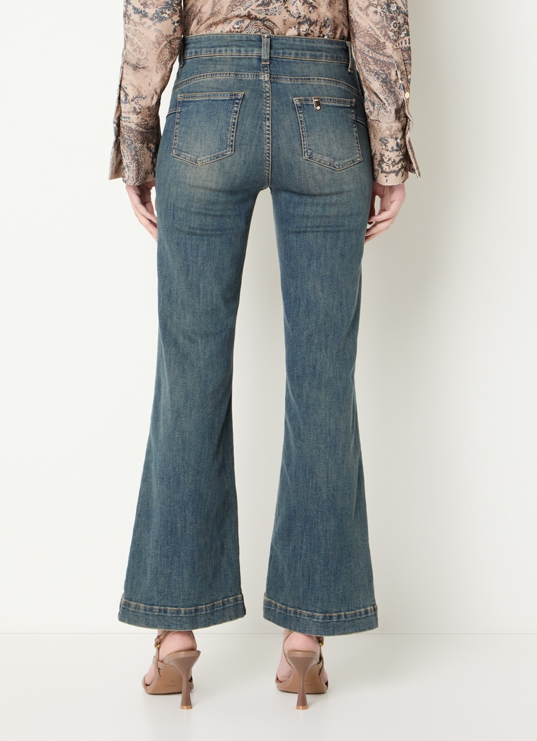Liu Jo High waist flared jeans met steekzakken - achterkant 4 blauw