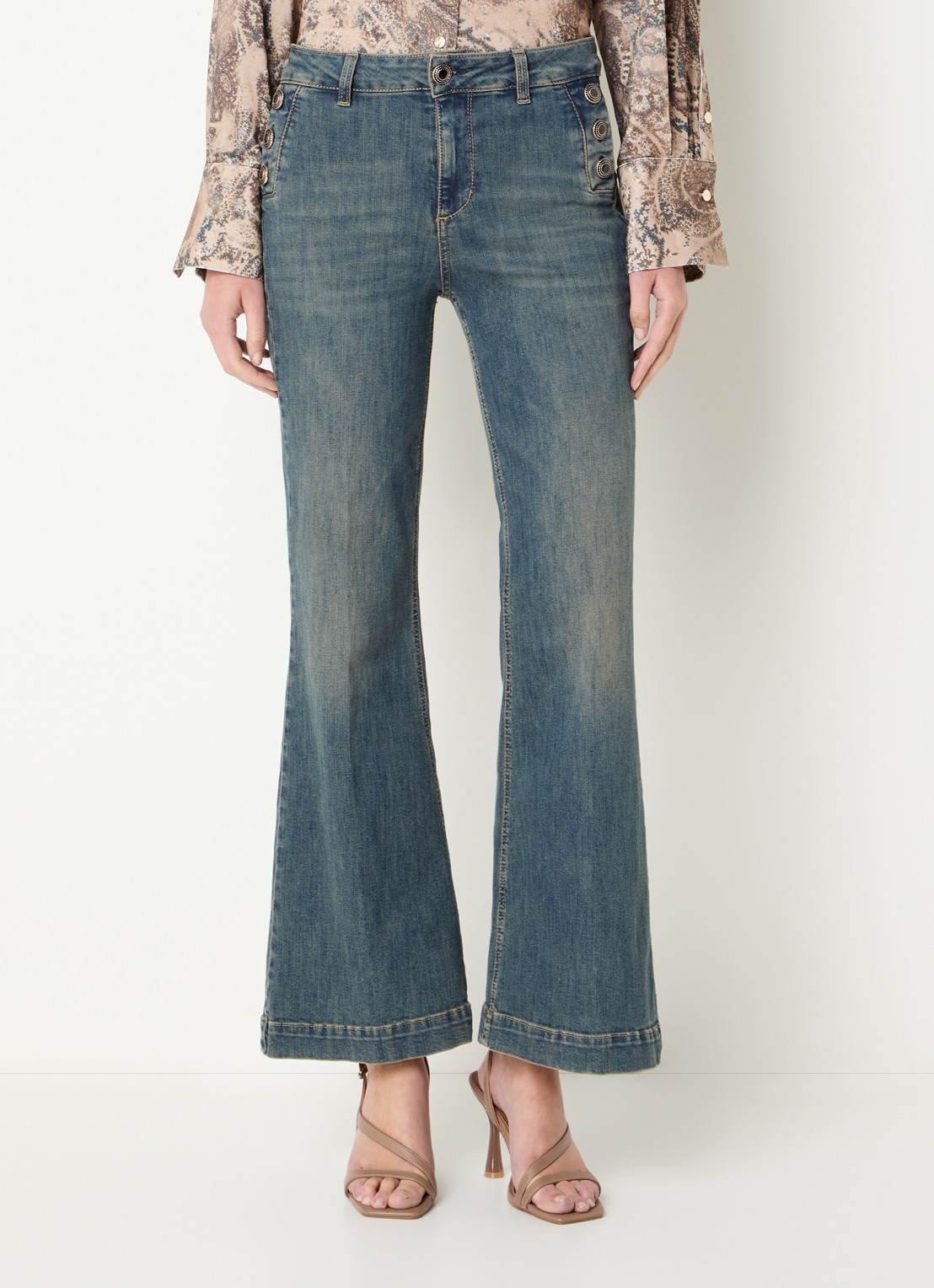 Liu Jo High waist flared jeans met steekzakken - detail 3 blauw