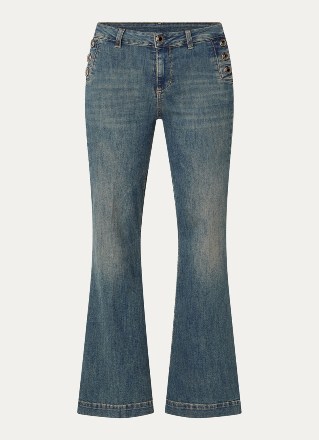 Liu Jo High waist flared jeans met steekzakken - voorkant blauw
