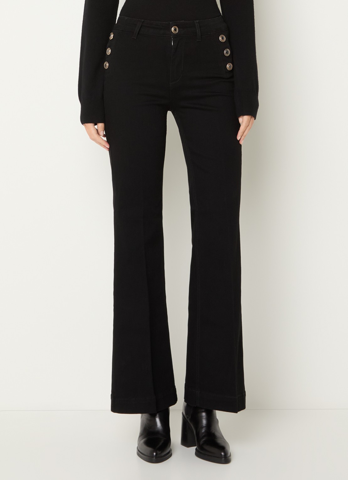Liu Jo High waist flared jeans met steekzakken - detail 2 zwart