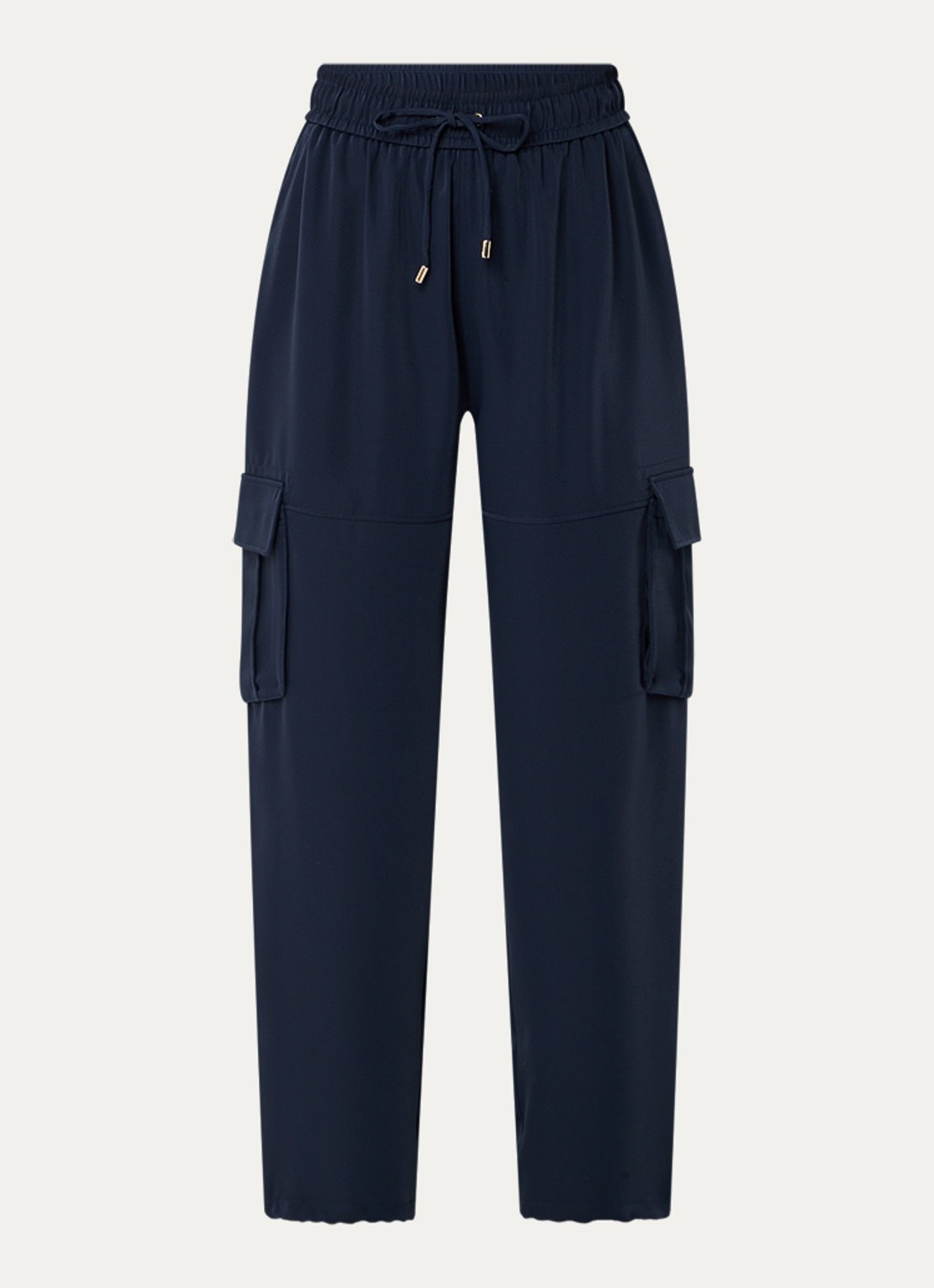 Liu Jo High waist loose fit cargobroek met klepzakken - voorkant donkerblauw