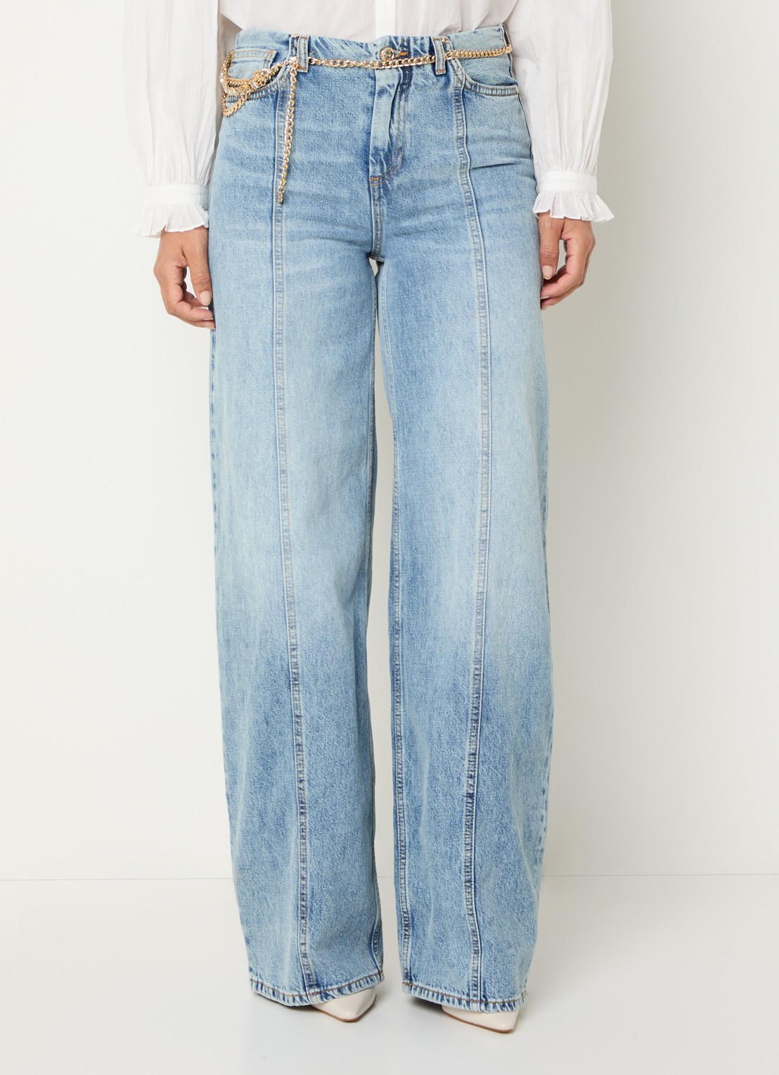 Liu Jo High waist loose fit jeans met lichte wassing - detail 2 indigo