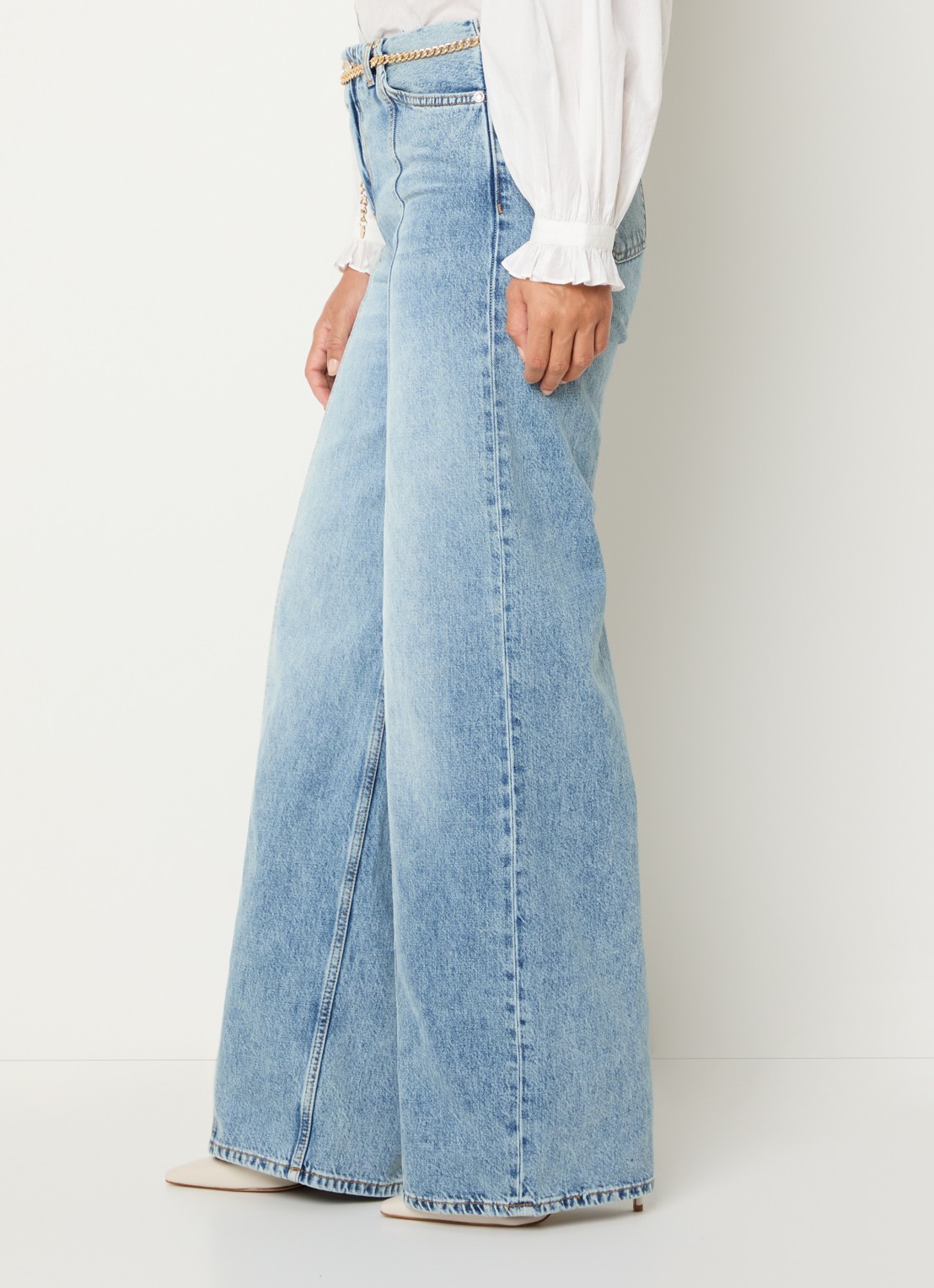 Liu Jo High waist loose fit jeans met lichte wassing - detail 3 indigo