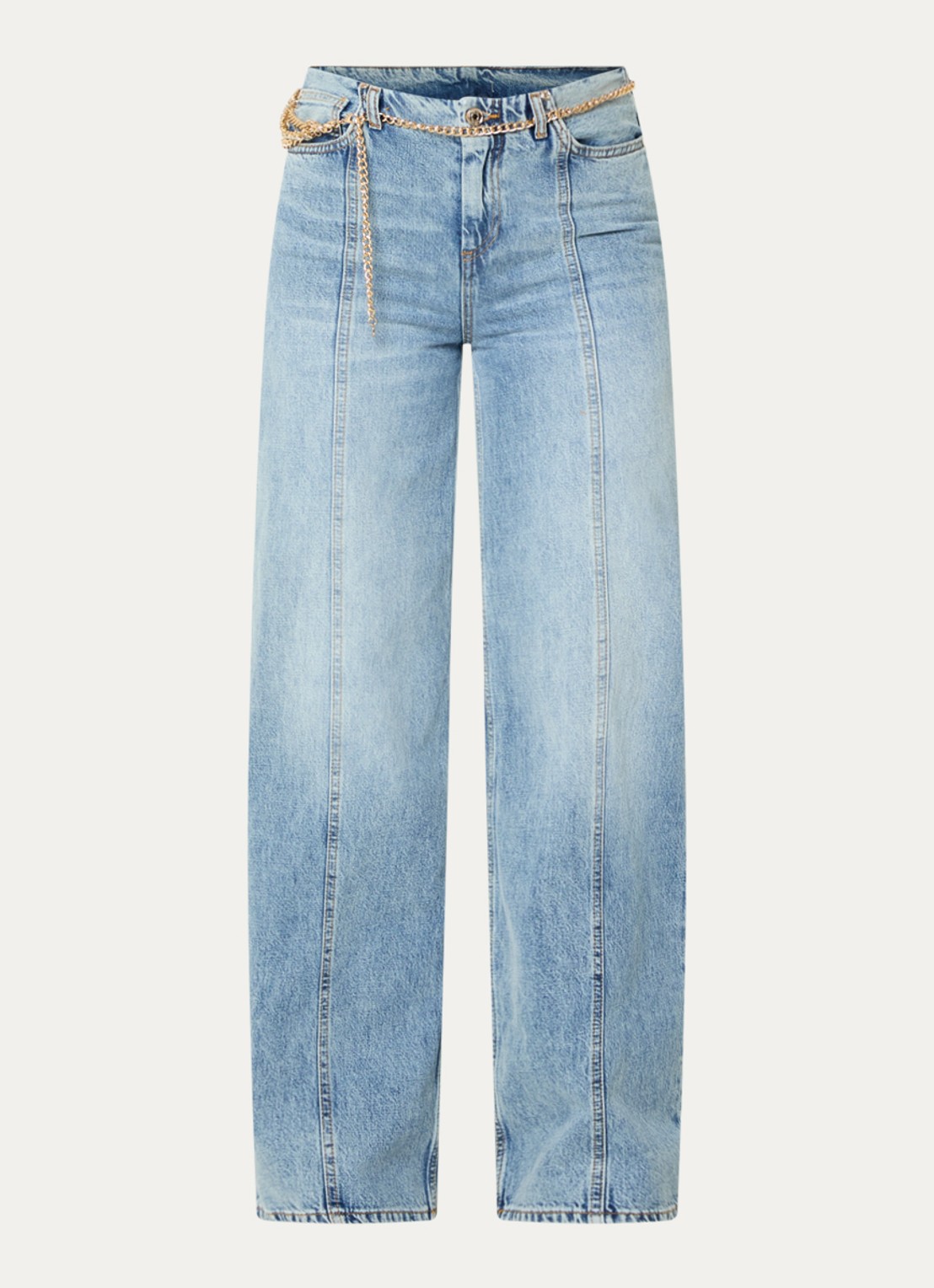 Liu Jo High waist loose fit jeans met lichte wassing - voorkant 4 indigo