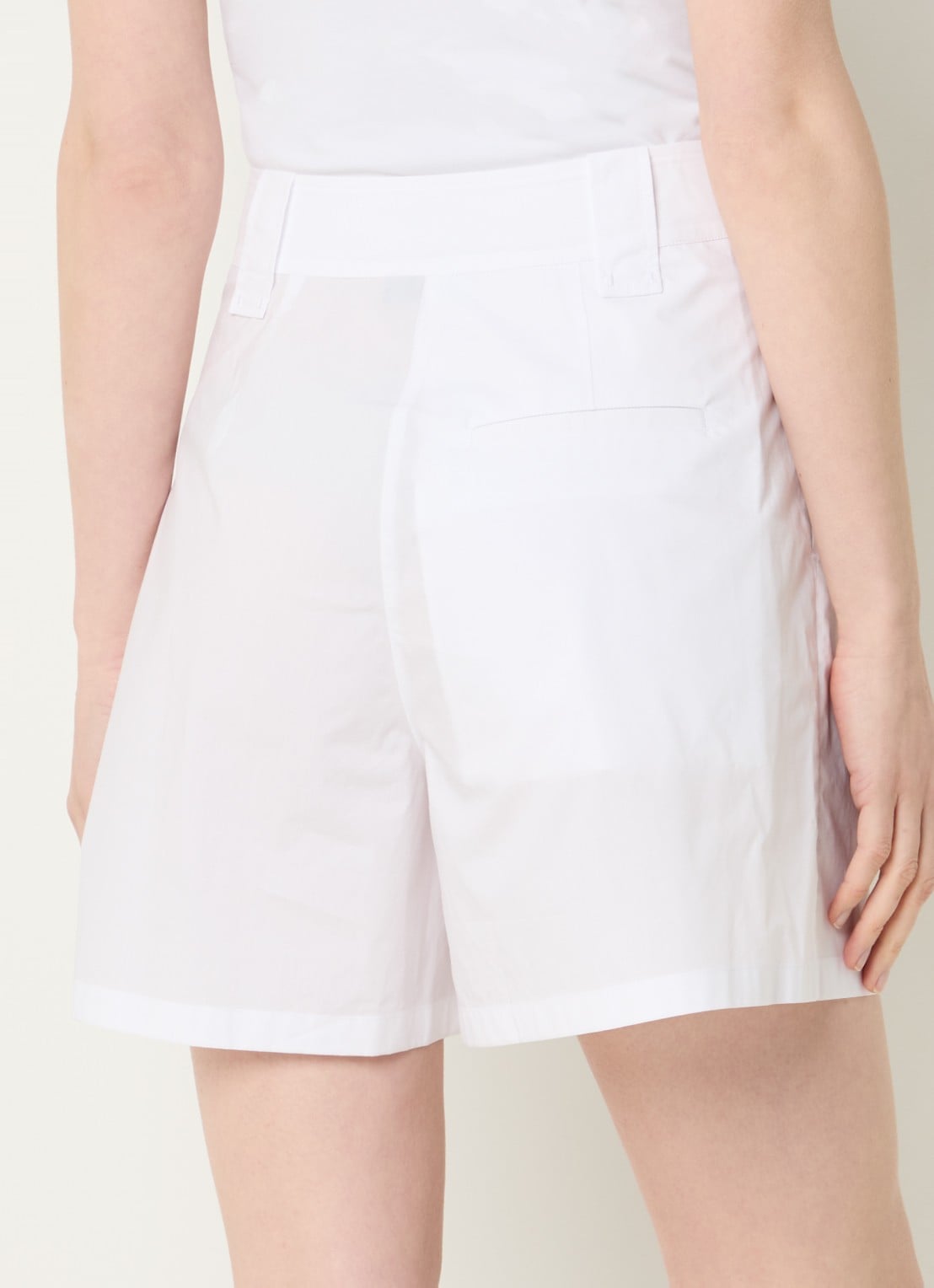 Liu Jo High waist loose fit korte broek met steekzakken - achterkant wit