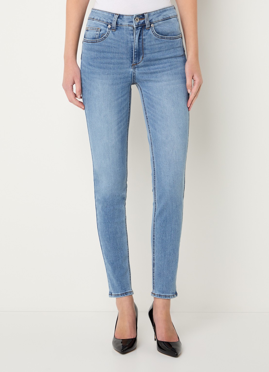 Liu Jo High waist skinny fit jeans met lichte wassing - detail 4 indigo