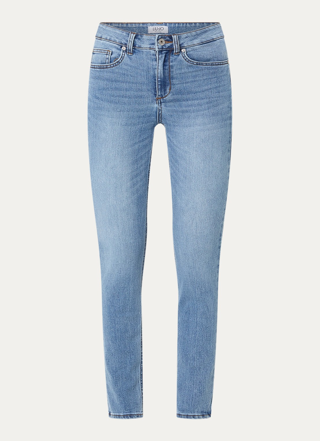Liu Jo High waist skinny fit jeans met lichte wassing - voorkant indigo