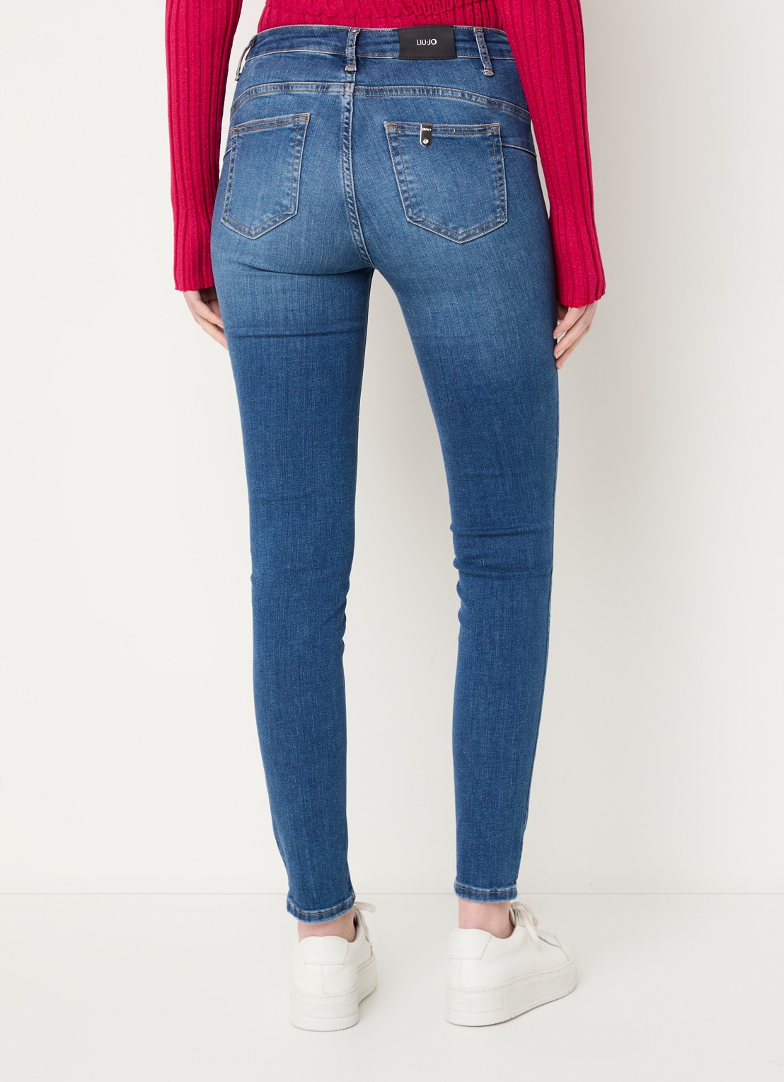 Liu Jo High waist skinny jeans met medium wassing - achterkant indigo