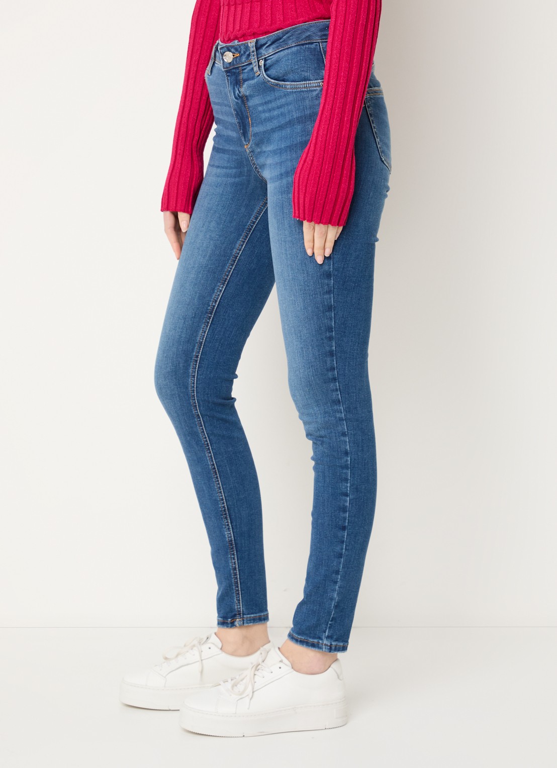 Liu Jo High waist skinny jeans met medium wassing - detail 5 indigo