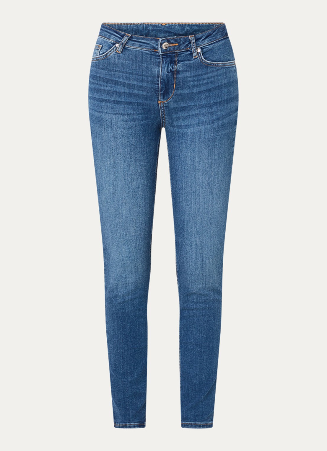 Liu Jo High waist skinny jeans met medium wassing - voorkant 2 indigo