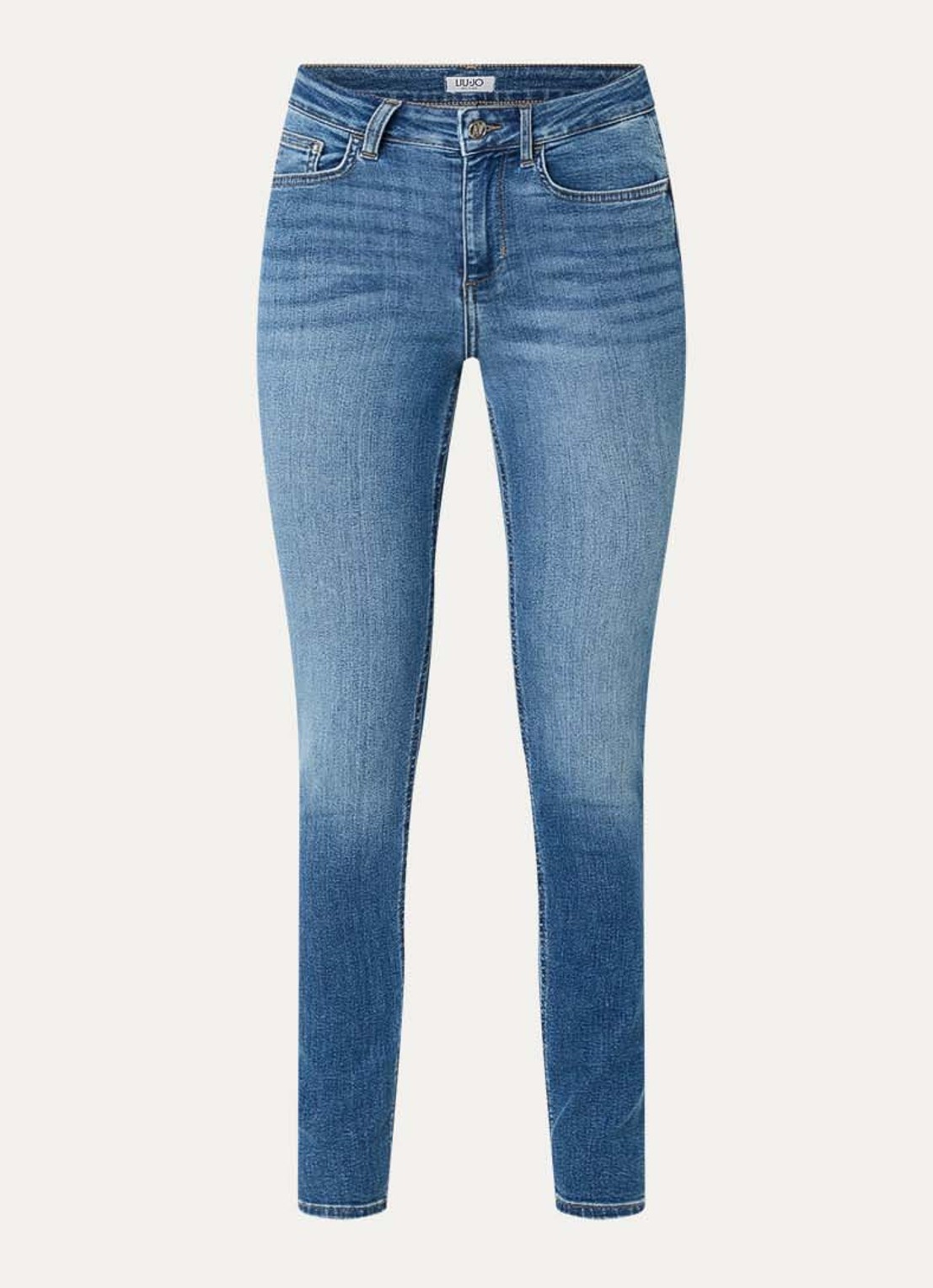 Liu Jo High waist skinny jeans met strass  - voorkant 2 indigo