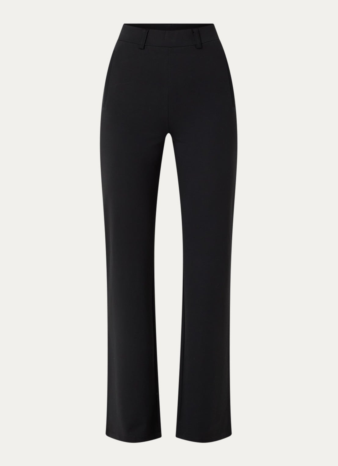 Liu Jo High waist straight fit pantalon met stretch - voorkant 3 zwart