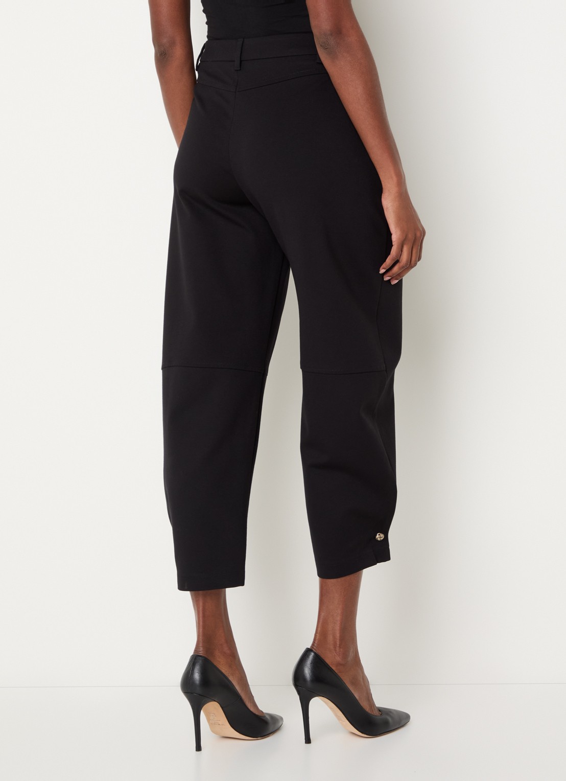 Liu Jo High waist tapered fit pantalon met steekzakken - achterkant 4 zwart