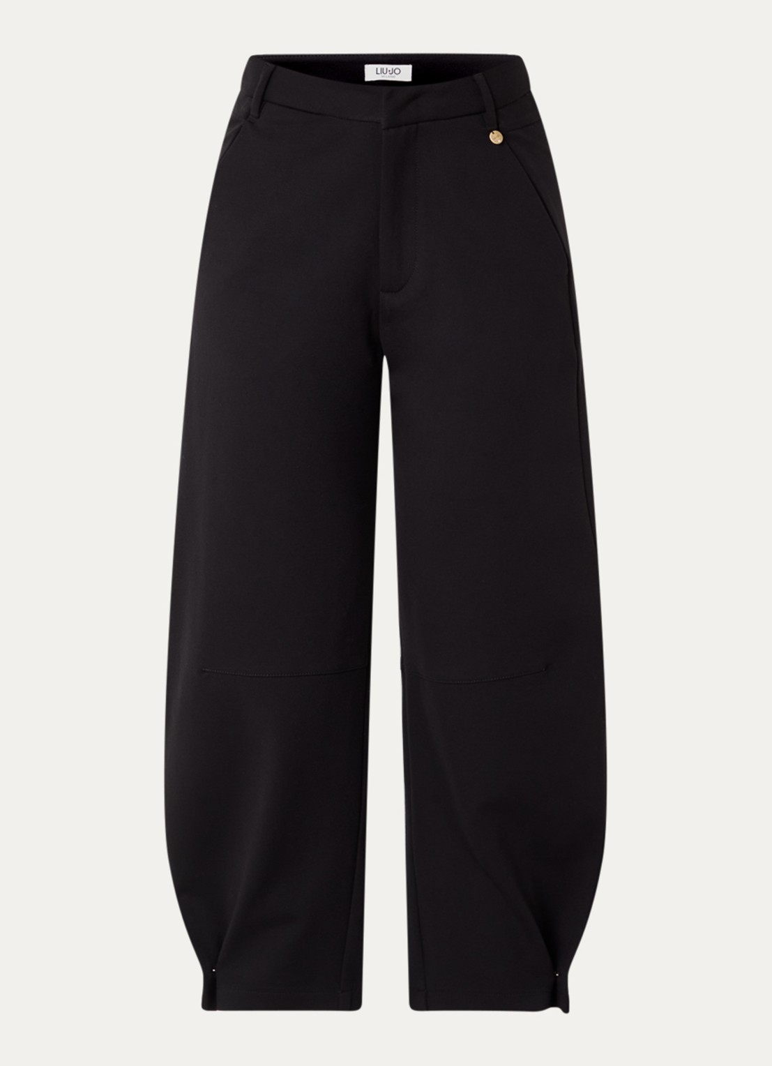 Liu Jo High waist tapered fit pantalon met steekzakken - voorkant 2 zwart
