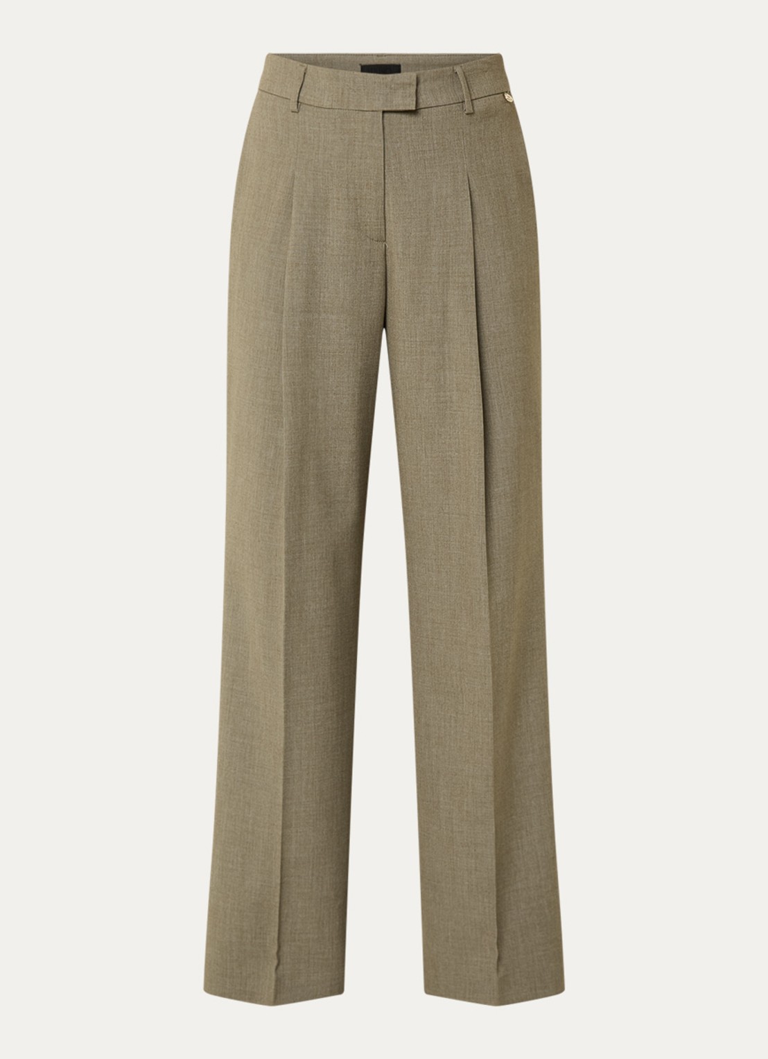 Liu Jo High waist wide fit pantalon met plooidetail - voorkant 3 groen