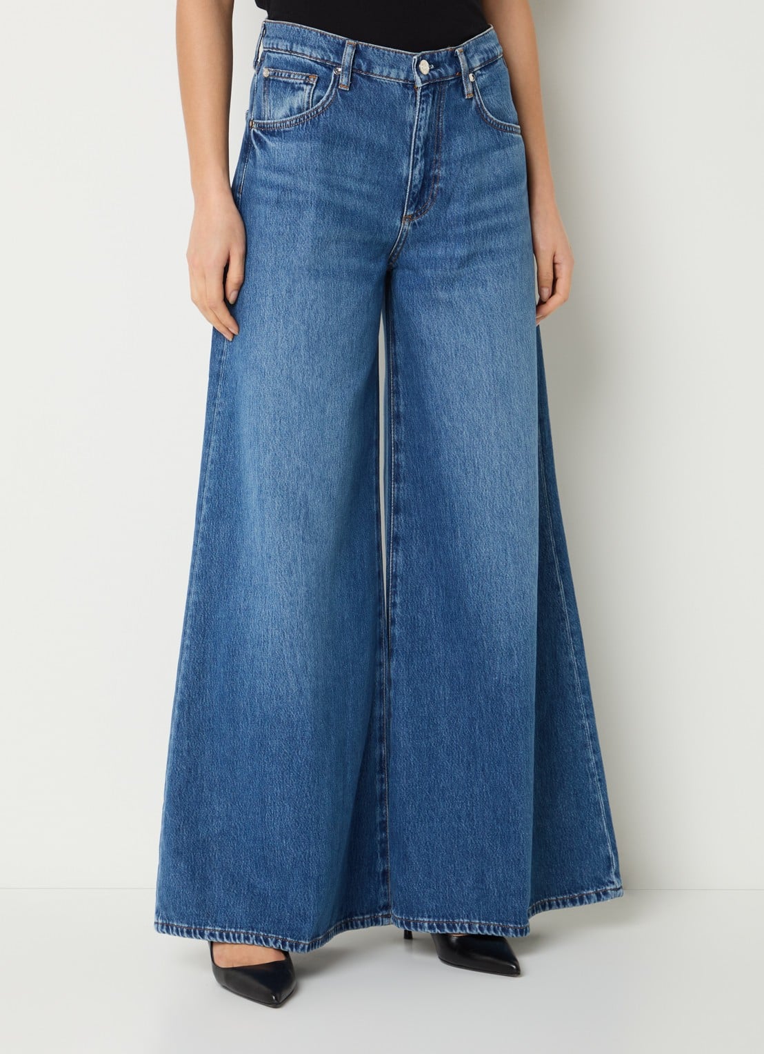 Liu Jo High waist wide leg jeans met gekleurde wassing - detail 3 indigo