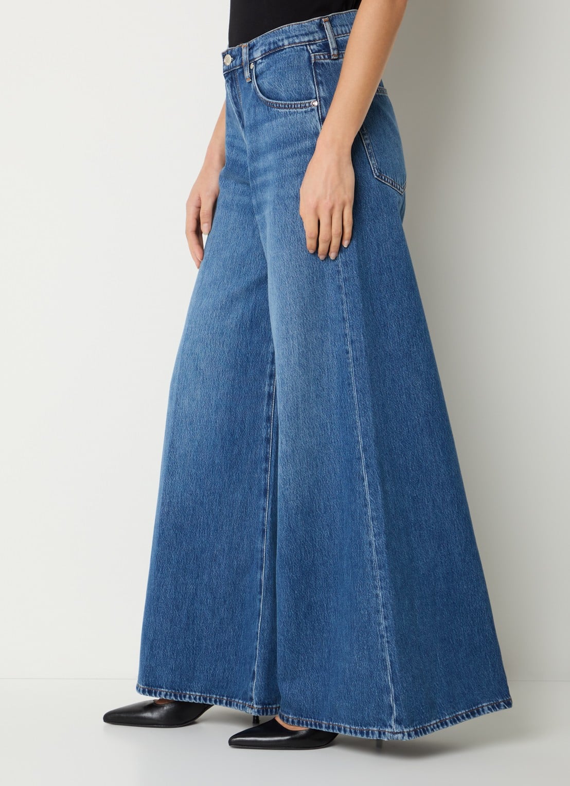 Liu Jo High waist wide leg jeans met gekleurde wassing - detail 4 indigo