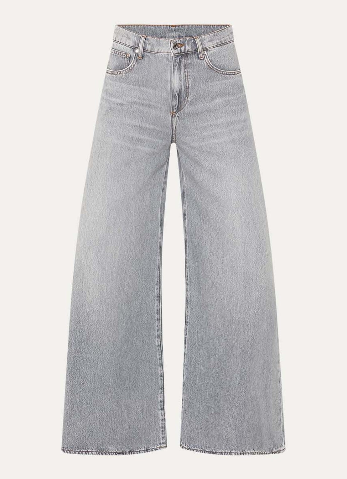 Liu Jo High waist wide leg jeans met gekleurde wassing - voorkant 4 lichtgrijs