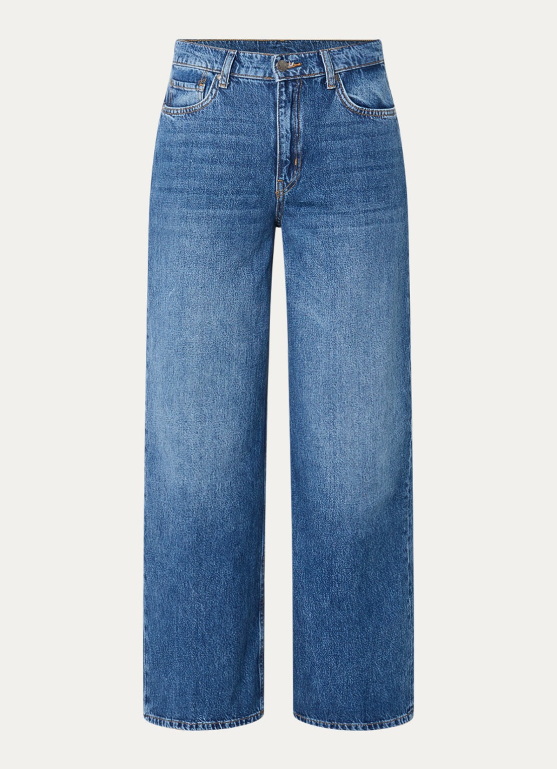 Liu Jo High waist wide leg jeans met medium wassing  - voorkant 4 indigo