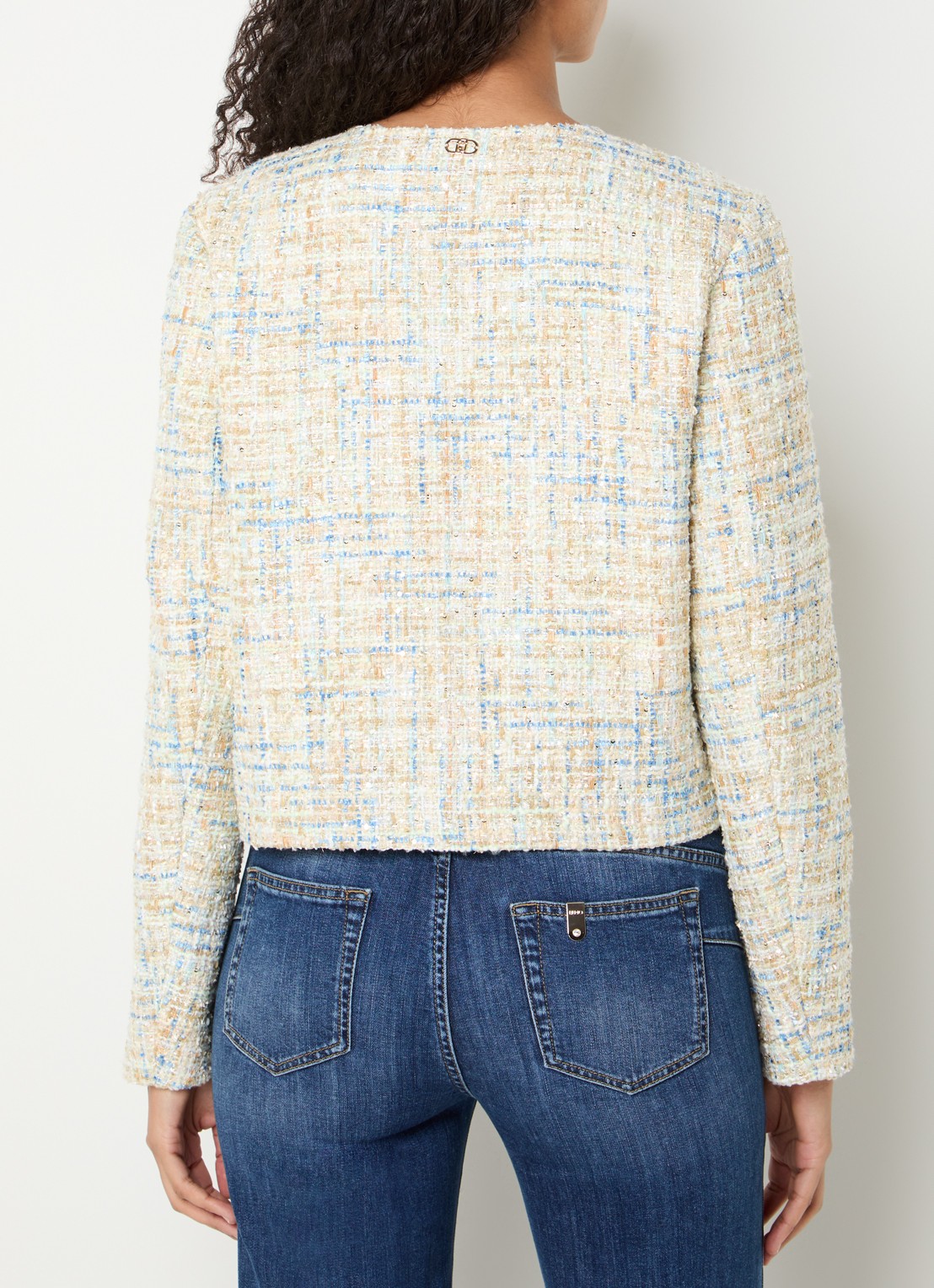 Liu Jo Jack met tweed-look en sierknopen - achterkant creme