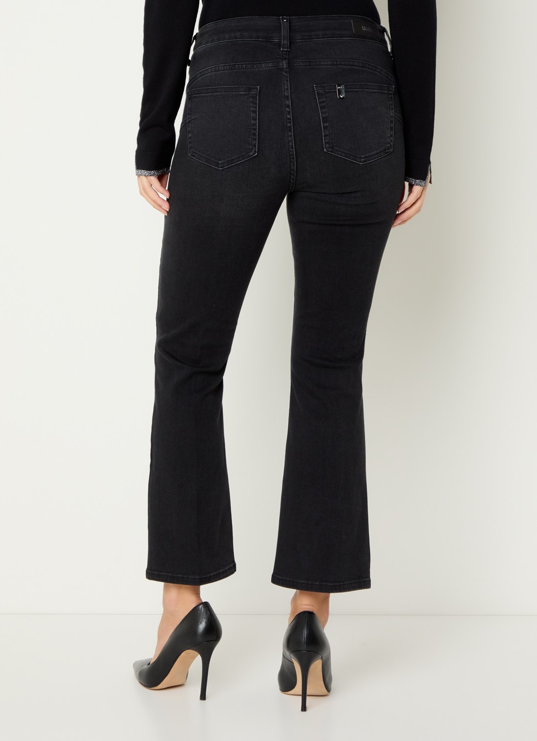 Liu Jo Low waist flared fit jeans met gekleurde wassing - achterkant zwart