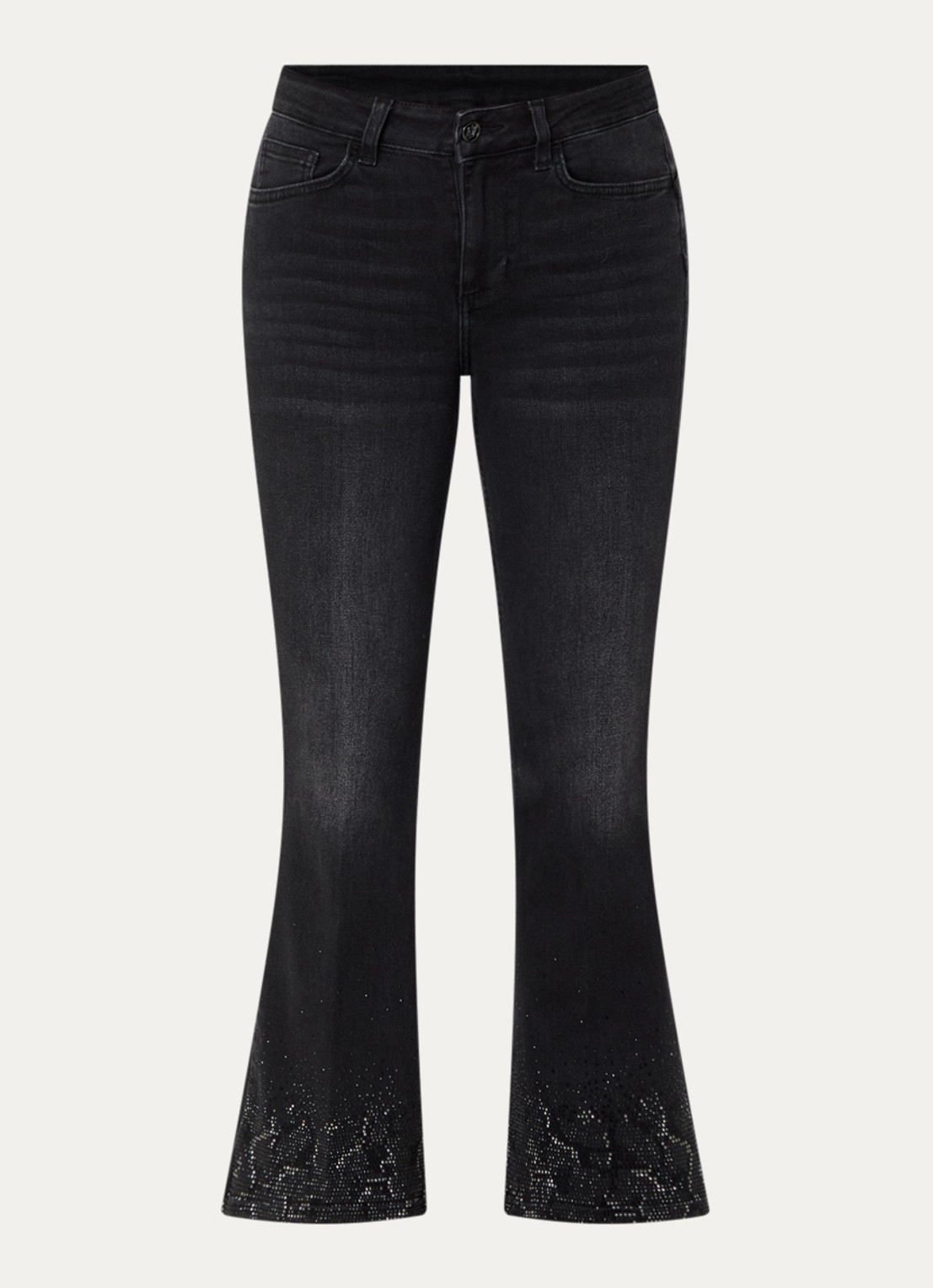 Liu Jo Low waist flared fit jeans met gekleurde wassing - voorkant 4 zwart